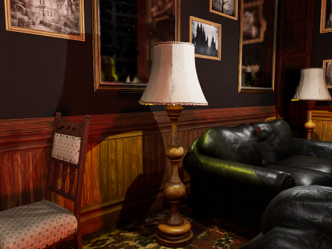 Magnifico e opulento soggiorno d'&eacute;lite su 2 piani Un capolavoro grandioso e senza tempo Modello 3D