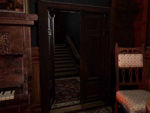 Magnifico e opulento soggiorno d'&eacute;lite su 2 piani Un capolavoro grandioso e senza tempo Modello 3D