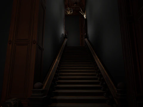 Magnifico e opulento soggiorno d'&eacute;lite su 2 piani Un capolavoro grandioso e senza tempo Modello 3D