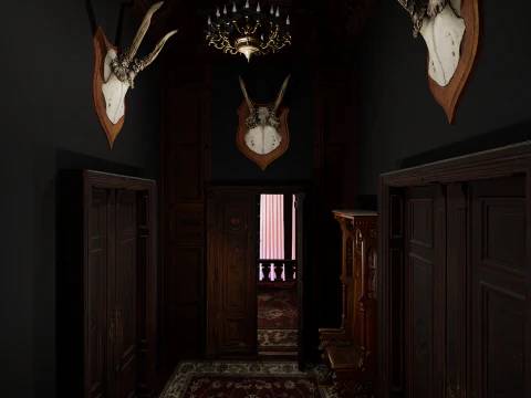 Magnifico e opulento soggiorno d'&eacute;lite su 2 piani Un capolavoro grandioso e senza tempo Modello 3D