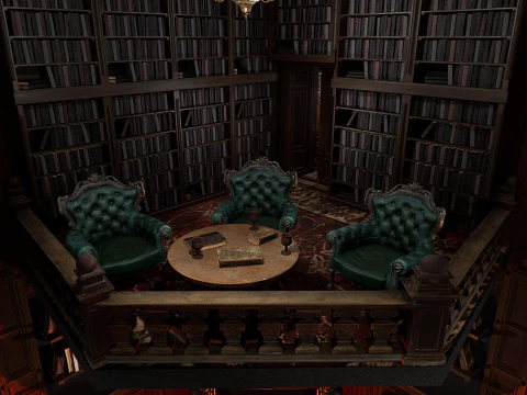 Magnifico e opulento soggiorno d'&eacute;lite su 2 piani Un capolavoro grandioso e senza tempo Modello 3D