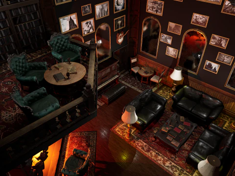 Magnifico e opulento soggiorno d'&eacute;lite su 2 piani Un capolavoro grandioso e senza tempo Modello 3D