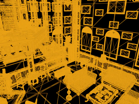 Magnifico e opulento soggiorno d'&eacute;lite su 2 piani Un capolavoro grandioso e senza tempo Modello 3D