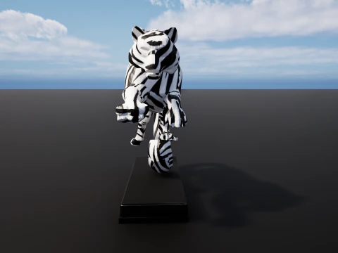 Leaping Zebra Tiger 3D Printable Decorative Sculpture 3D Print Model