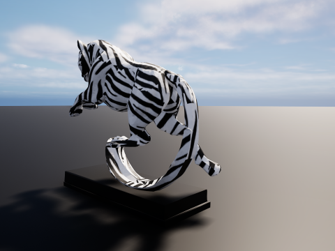 Leaping Zebra Tiger 3D Printable Decorative Sculpture 3D 프린트 모델