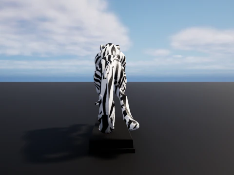 Leaping Zebra Tiger 3D Printable Decorative Sculpture 3D Print Model