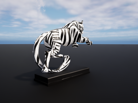 Leaping Zebra Tiger 3D Printable Decorative Sculpture 3D 프린트 모델
