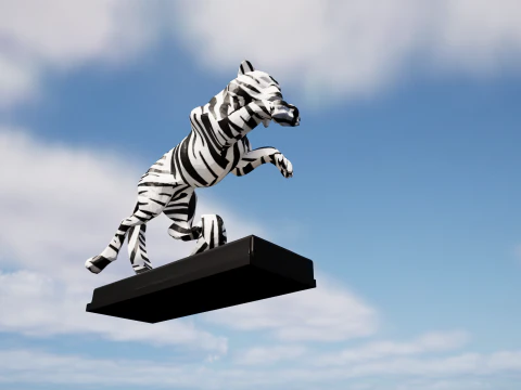 Leaping Zebra Tiger 3D Printable Decorative Sculpture 3D Print Model