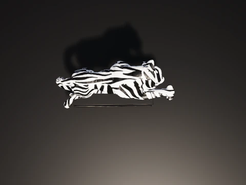 Leaping Zebra Tiger 3D Printable Decorative Sculpture 3D Print Model