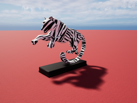 Leaping Zebra Tiger 3D Printable Decorative Sculpture 3D 프린트 모델