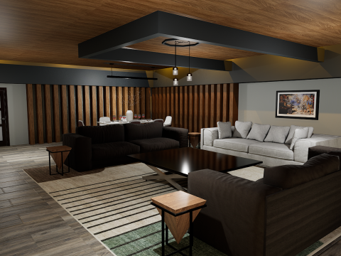 Luxury Heaven Modern Living Room 3D Interior Design 3D-Modell
