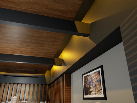 豪華な天国のモダンなリビング ルームの 3D インテリア デザイン 3Dモデル