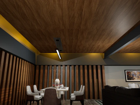 豪華な天国のモダンなリビング ルームの 3D インテリア デザイン 3Dモデル