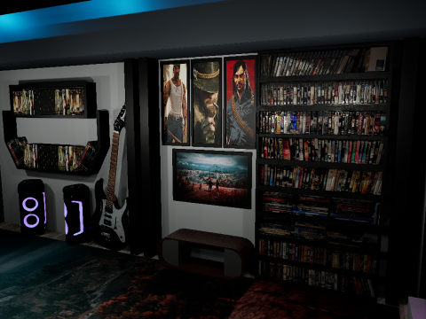 CyberLair The Ultimate Gamers Retreat Young Room and Bedroom 3D Model