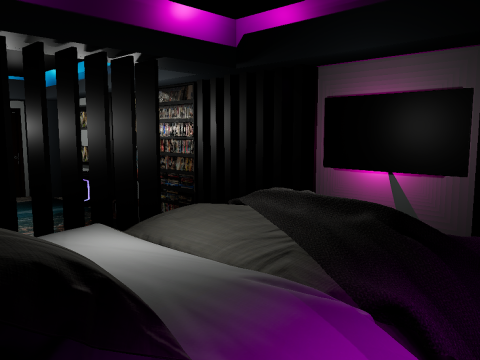 CyberLair The Ultimate Gamers Retreat Young Room and Bedroom 3D Model
