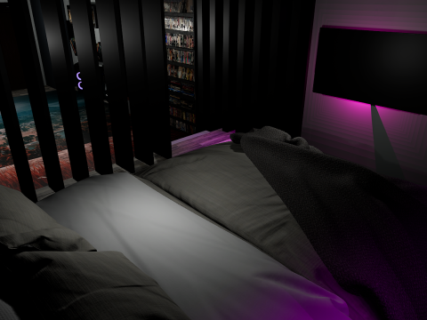 CyberLair The Ultimate Gamers Retreat Young Room and Bedroom 3D Model