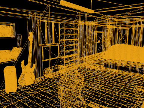 CyberLair The Ultimate Gamers Retreat Young Room and Bedroom 3D Model