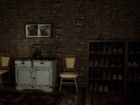 Casa di Villaggio Rustico in Pietra di Campagna 6 Vani Modello 3D