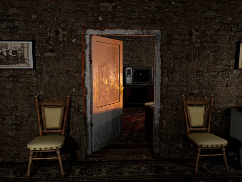 Casa di Villaggio Rustico in Pietra di Campagna 6 Vani Modello 3D