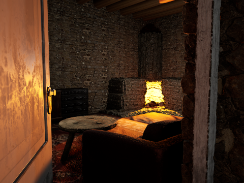 Rustic Stone Countryside Village House 6 Rooms 3Dモデル