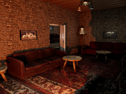 Rustic Stone Countryside Village House 6 Rooms 3Dモデル
