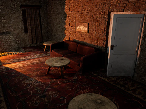 Casa di Villaggio Rustico in Pietra di Campagna 6 Vani Modello 3D