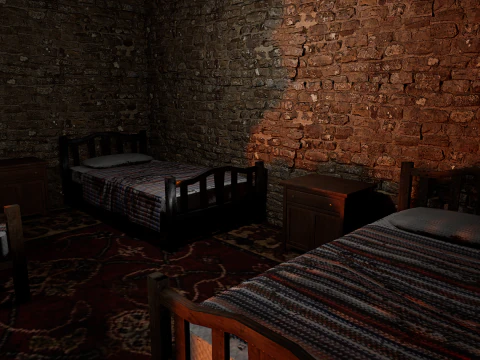 Casa di Villaggio Rustico in Pietra di Campagna 6 Vani Modello 3D