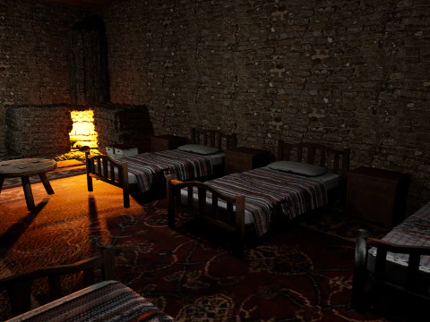 Casa di Villaggio Rustico in Pietra di Campagna 6 Vani Modello 3D