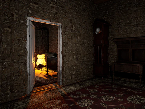 Casa di Villaggio Rustico in Pietra di Campagna 6 Vani Modello 3D