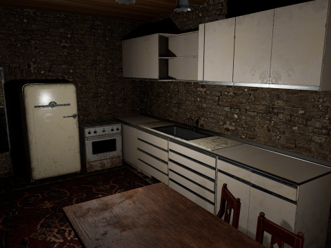Rustic Stone Countryside Village House 6 Rooms 3Dモデル