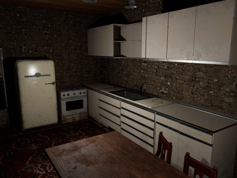 Casa di Villaggio Rustico in Pietra di Campagna 6 Vani Modello 3D