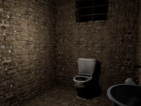 Casa di Villaggio Rustico in Pietra di Campagna 6 Vani Modello 3D