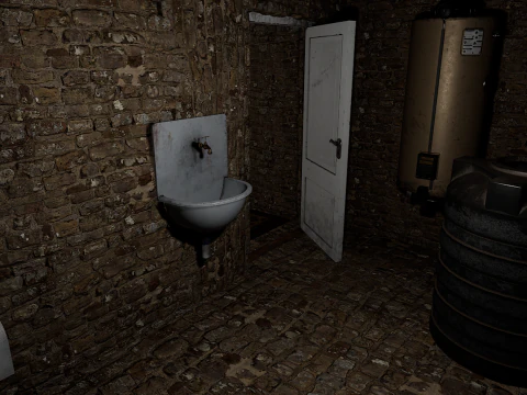 Casa di Villaggio Rustico in Pietra di Campagna 6 Vani Modello 3D