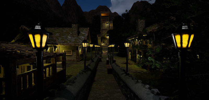 Mystic Twilight Timber Village A Breathtaking Fantasy Village Environment 3D Model .c4d .max .obj .3ds .fbx .stl .blend
