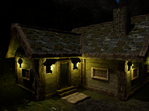 Mystic Twilight Timber Village A Breathtaking Fantasy Village Environment 3D Model