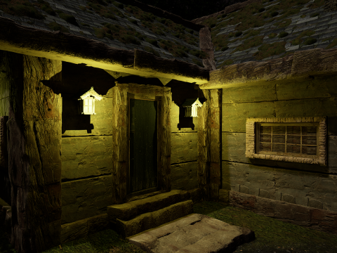 Mystic Twilight Timber Village A Breathtaking Fantasy Village Environment 3D Model