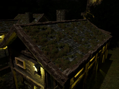 Mystic Twilight Timber Village A Breathtaking Fantasy Village Environment 3D Model