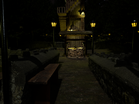 Mystic Twilight Timber Village A Breathtaking Fantasy Village Environment 3D Model