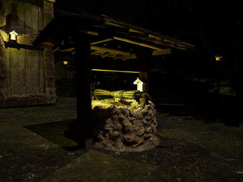 Mystic Twilight Timber Village A Breathtaking Fantasy Village Environment 3D Model
