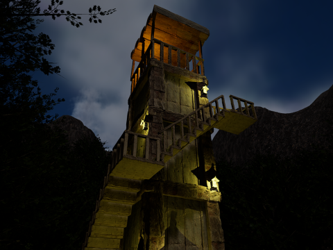Mystic Twilight Timber Village A Breathtaking Fantasy Village Environment 3D Model