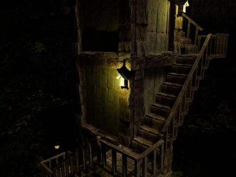 Mystic Twilight Timber Village A Breathtaking Fantasy Village Environment 3D Model