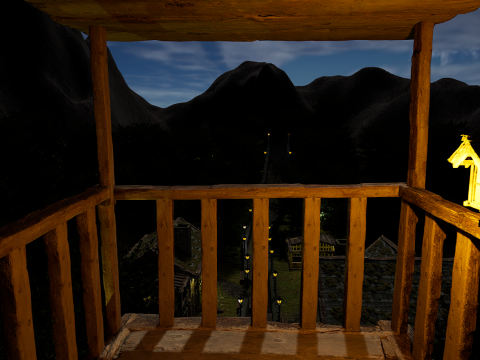 Mystic Twilight Timber Village A Breathtaking Fantasy Village Environment 3D Model