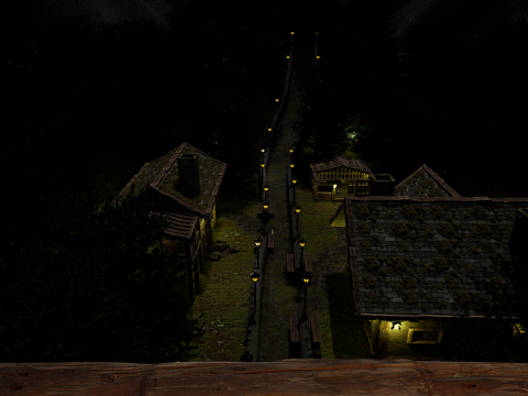 Mystic Twilight Timber Village A Breathtaking Fantasy Village Environment 3D Model