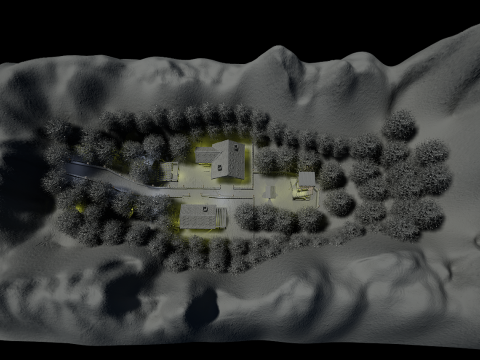 Mystic Twilight Timber Village A Breathtaking Fantasy Village Environment 3D Model