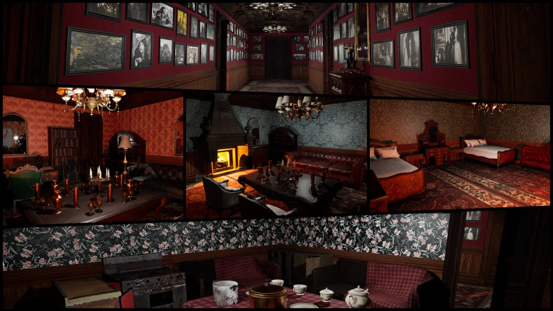 Maniero vittoriano Grandi Camere Corridoi eleganti Modello 3D .c4d .max .obj .3ds .fbx .stl .blend