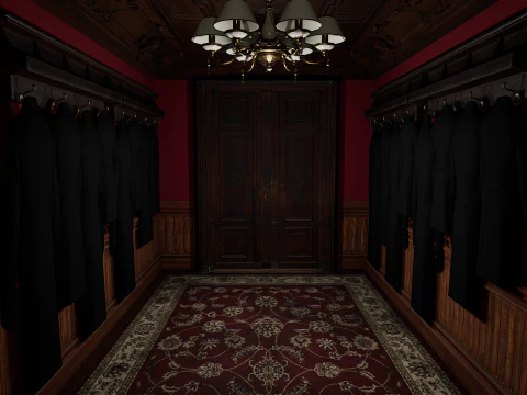 Maniero vittoriano Grandi Camere Corridoi eleganti Modello 3D