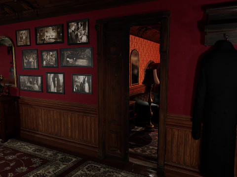 Maniero vittoriano Grandi Camere Corridoi eleganti Modello 3D