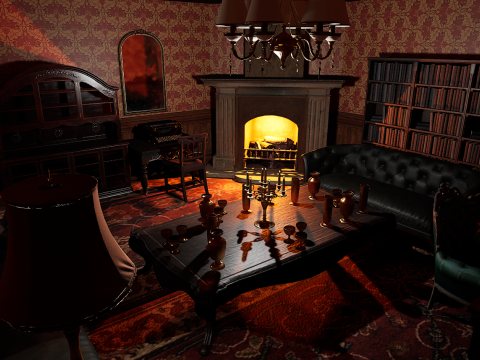 Victorian Manor Grand Chambers Elegant Hallways 3D Model