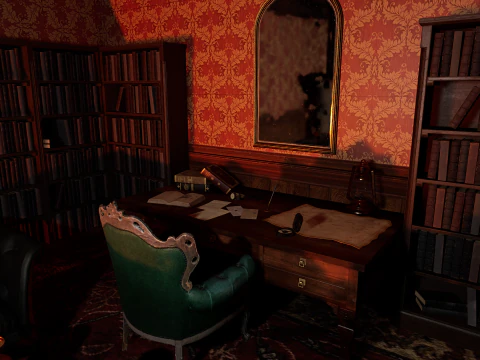 Maniero vittoriano Grandi Camere Corridoi eleganti Modello 3D