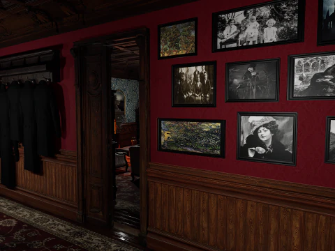 Maniero vittoriano Grandi Camere Corridoi eleganti Modello 3D